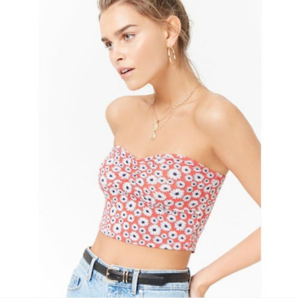 F21 Daisy Print Tube Top
